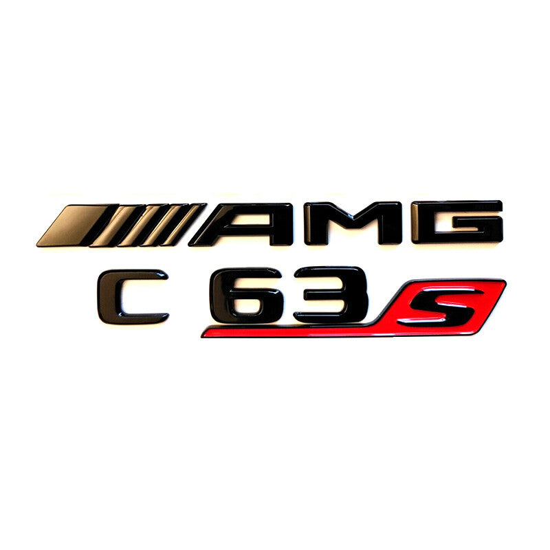 C63S SEDAN AMG V8 BITURBO Rear Star Emblem Gloss Black Badge For MB W206 2022+