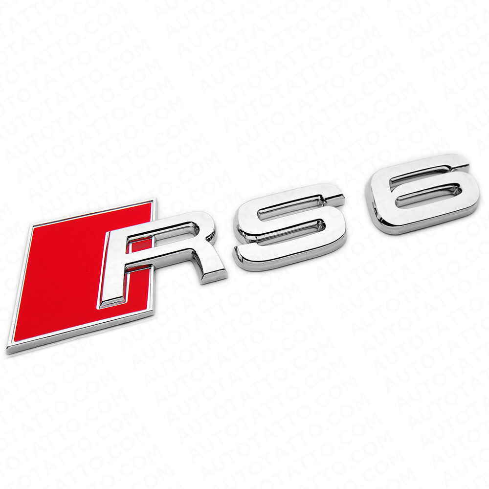 For Audi RS 6 Chrome Rear Letter Tail Badge Trunk Emblem Badge Logo Sport