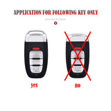 Black Audi Car Remote Leather Key Fob Case Holder Protect Cover Decoration Gift