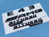 Gloss Black 3D "E43 AMG BITURBO 4 MATIC" Number Emblem Sticker for Mercedes-Benz