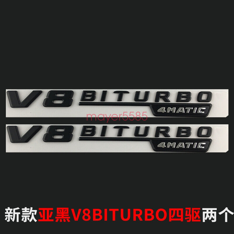 S63L AMG V8 BITURBO Trunk Emblem Badge Sticker for Mercedes Benz Matte black