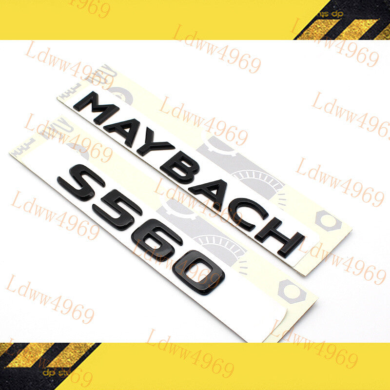 For S-Class W222 S560 Maybach Glossy Black Rear Trunk Emblem Decal Badge Sticker