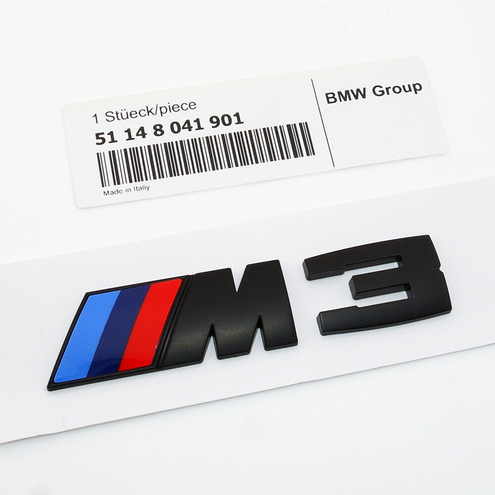 E90 E91 E92 Matte Black M3 Emblem Badge Sticker Car Rear Trunk OEM ABS M Series