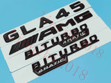 Flat Gloss Black "GLA45 AMG BITURBO" Emblem Badge Sticker for Mercedes Benz GLA