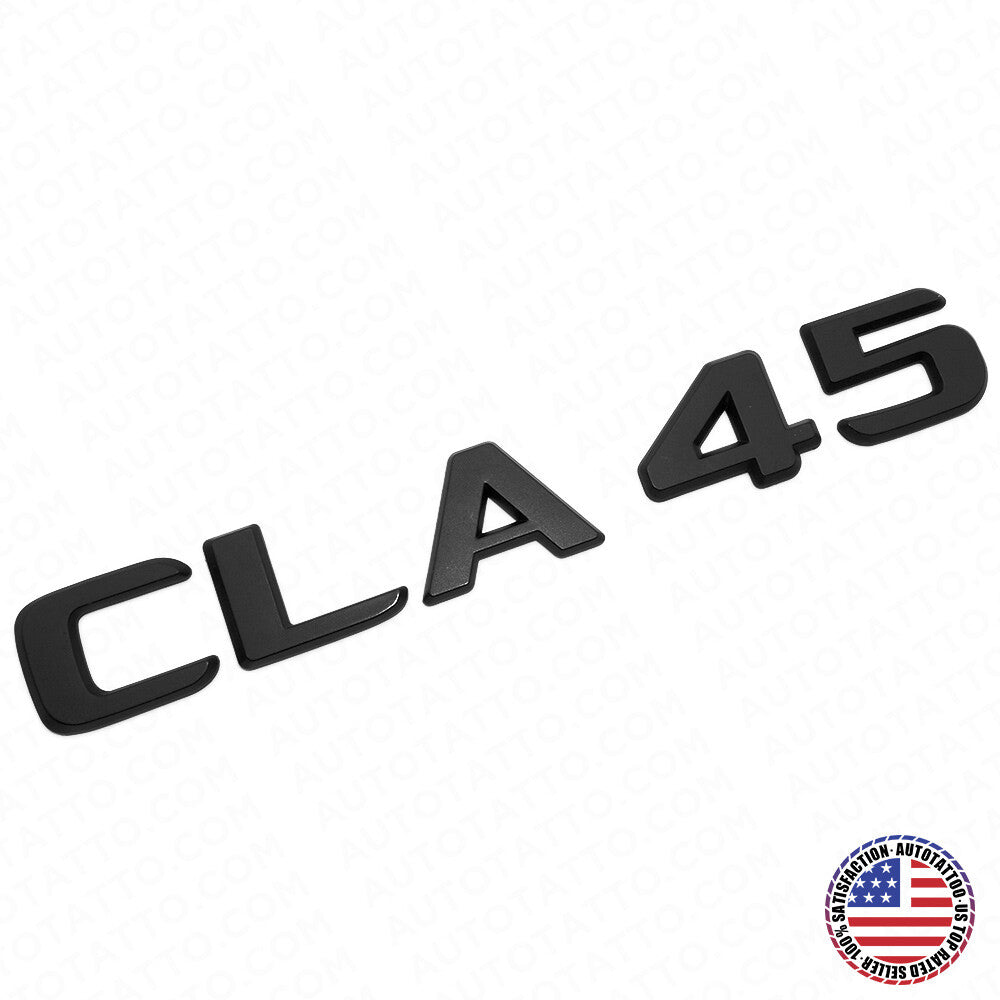 CLA 45 AMG 3D Emblem Trunk Lid Letter Logo Nameplate Badge Decorate Matte Black