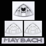 4pcs Silver Maybach set Fender Side Rear Trunk Emblems Badge For S-Class W222