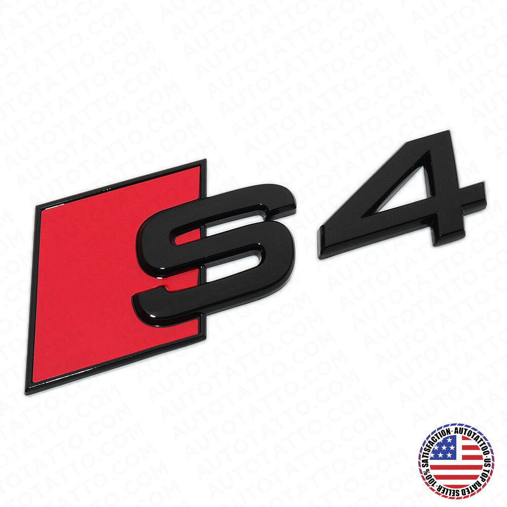 Audi S4 Gloss Black Rear Letter Tail Nameplate Trunk Emblem Badge Sport Sline