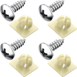 License Plate Screws with Nylon Inserts - Stainless Steel Rust Proof License...
