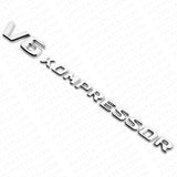 2x Mercedes 02-04 OEM Chrome V6 Kompressor Sport Side Fender Marker Emblem Badge