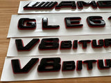 Black RED GLE63 AMG V8 BITURBO Emblem Badge Sticker Set For Mercedes GLE63