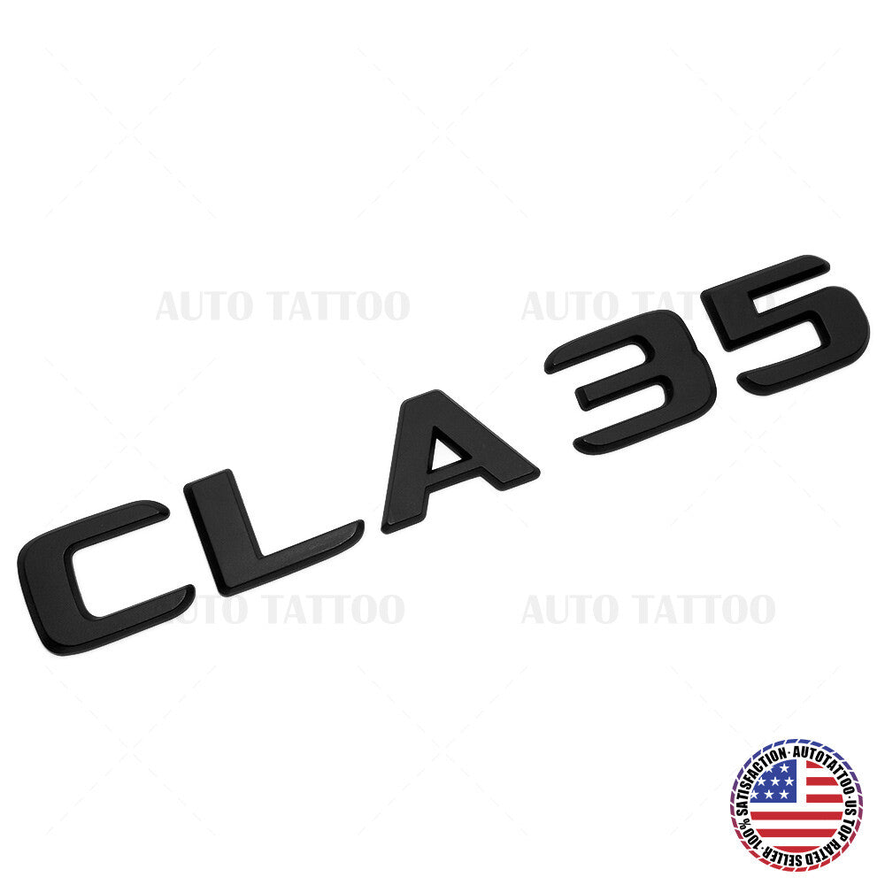CLA 35 AMG 3D Emblem Trunk Lid Letter Logo Nameplate Badge Decorate Matte Black