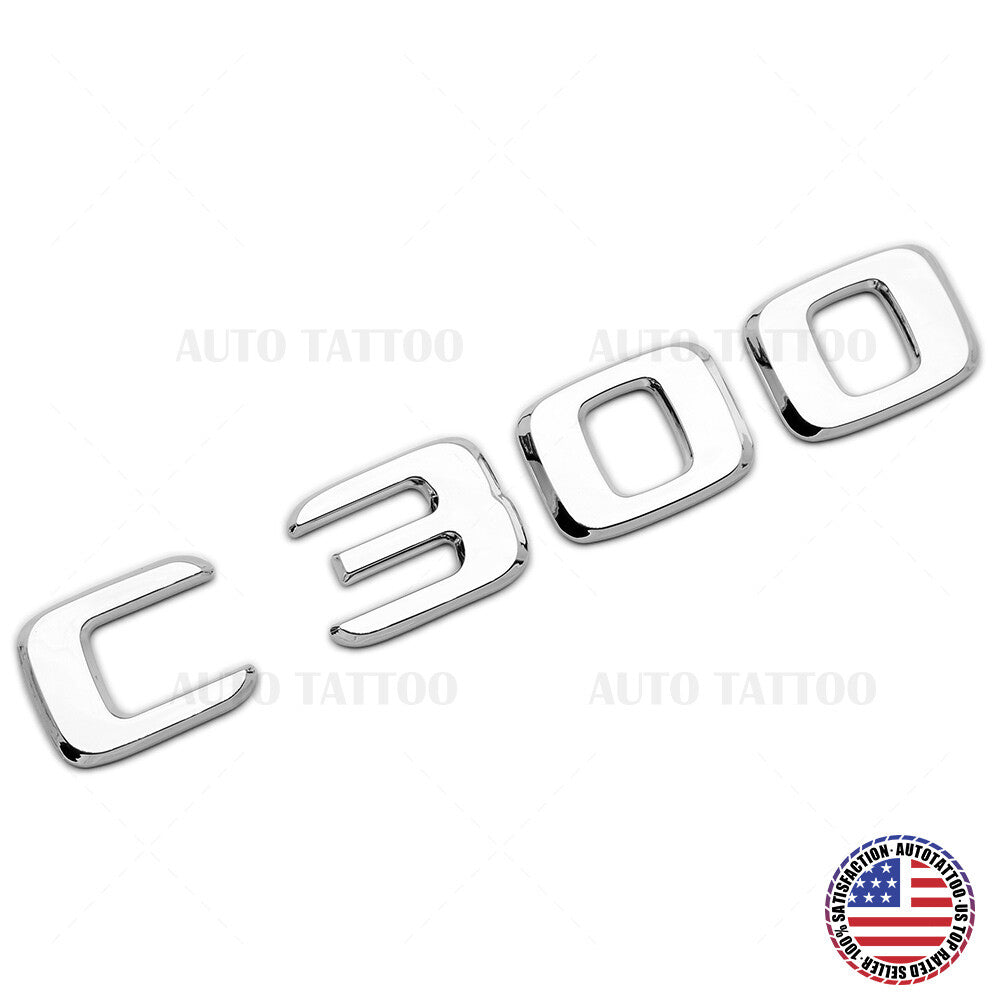 17-21 C300 Emblem Trunk Lid Letter Logo Nameplate Badge Decorate AMG OEM Chrome