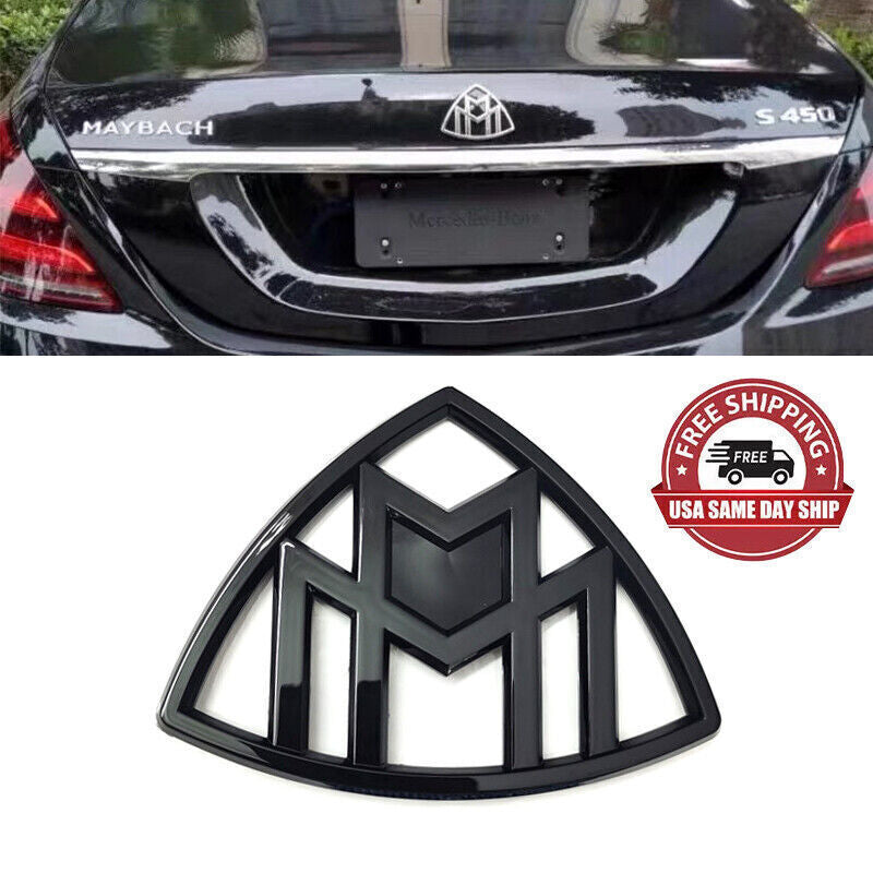 Gloss Black Maybach Trunk Hatch Emblem vertical Badge For Benz S-Class W222