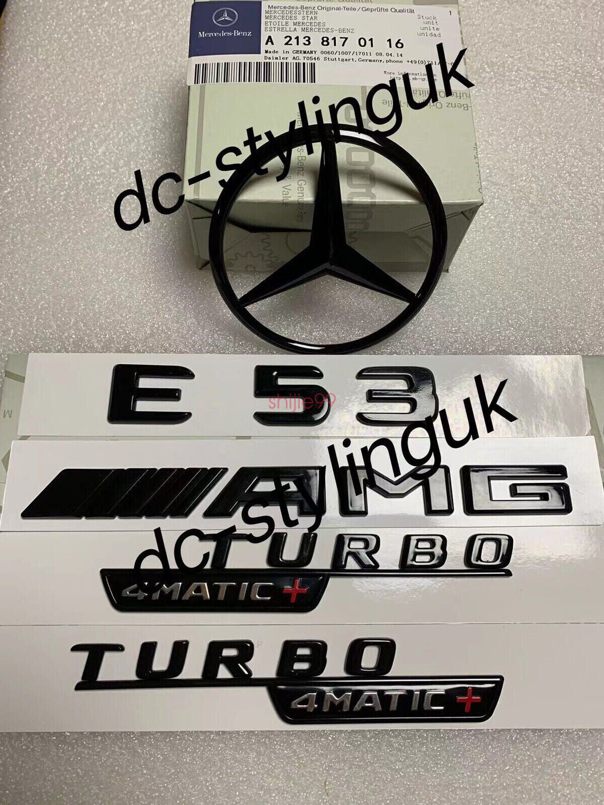 Gloss Black Rear Star Badge & Emblems for Mercedes E53 AMG W213 2016+ Saloon
