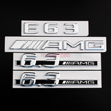 4pcs Chrome E63 AMG 6.3 AMG Trunk Emblem Badge Sticker for Mercedes Benz E63