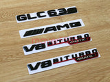 Gloss Black GLC63 GLC63S AMG Biturbo 4matic+ emblem badge For C253 X253 Series