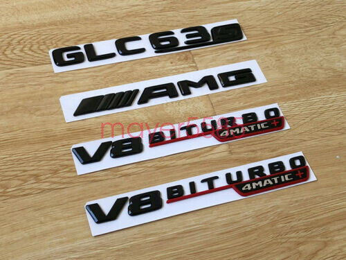 Gloss Black GLC63 GLC63S AMG Biturbo 4matic+ emblem badge For C253 X253 Series