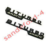 2017+ BiTurbo 4Matic AMG Fender Emblem Gloss Black Benz C43 C63 E43 E63 Badge