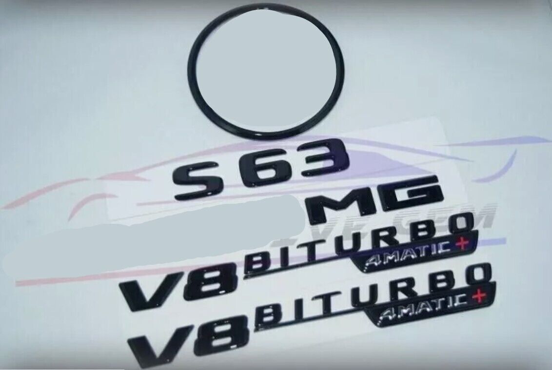S63 COUPE V8 BITURBO 4MATIC+ Rear Star Emblem Black Combo Set C217 2017+