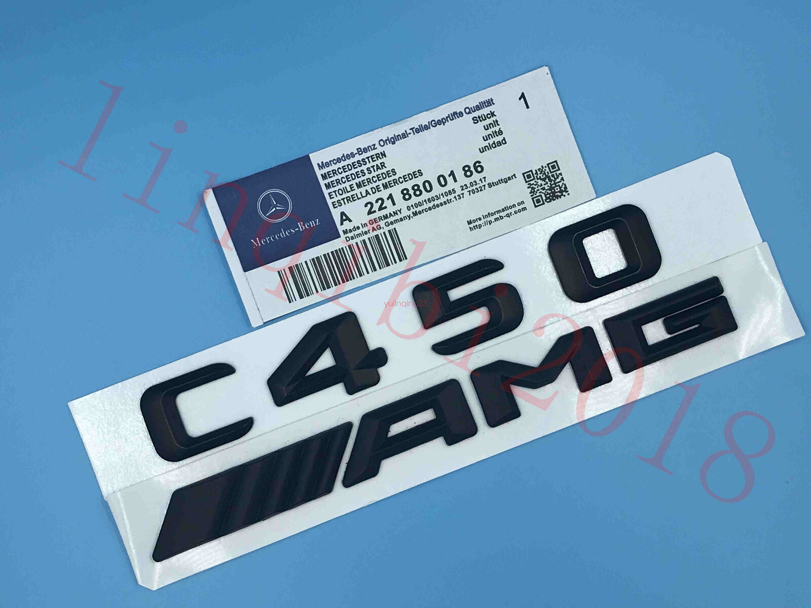 Matte Black "C450 + AMG" Letters Trunk Embl Badge Sticker for NEW SET C450