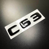1Pcs C63 Gloss Black Decals Badge Car Trunk Lid Sticker Emblem For Mercedes-Benz
