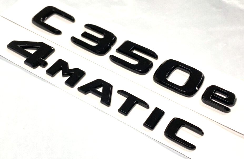 C350e +4MATIC BLACK FOR MERCEDES REAR TRUNK EMBLEM BADGE NAMEPLATE DECAL NUMBERS