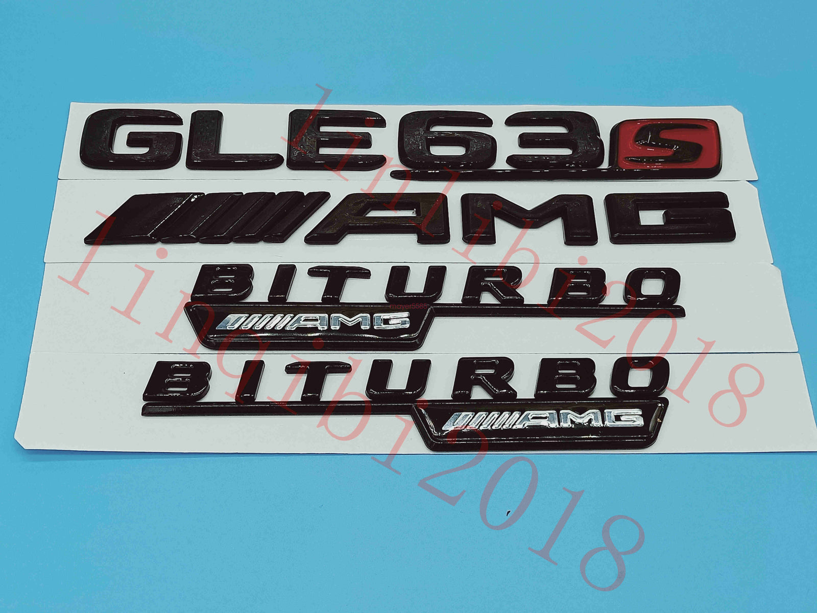 Gloss Black Flat "GLE63s AMG BITURBO" Trunk Embl Badge Sticker for Mercedes Benz
