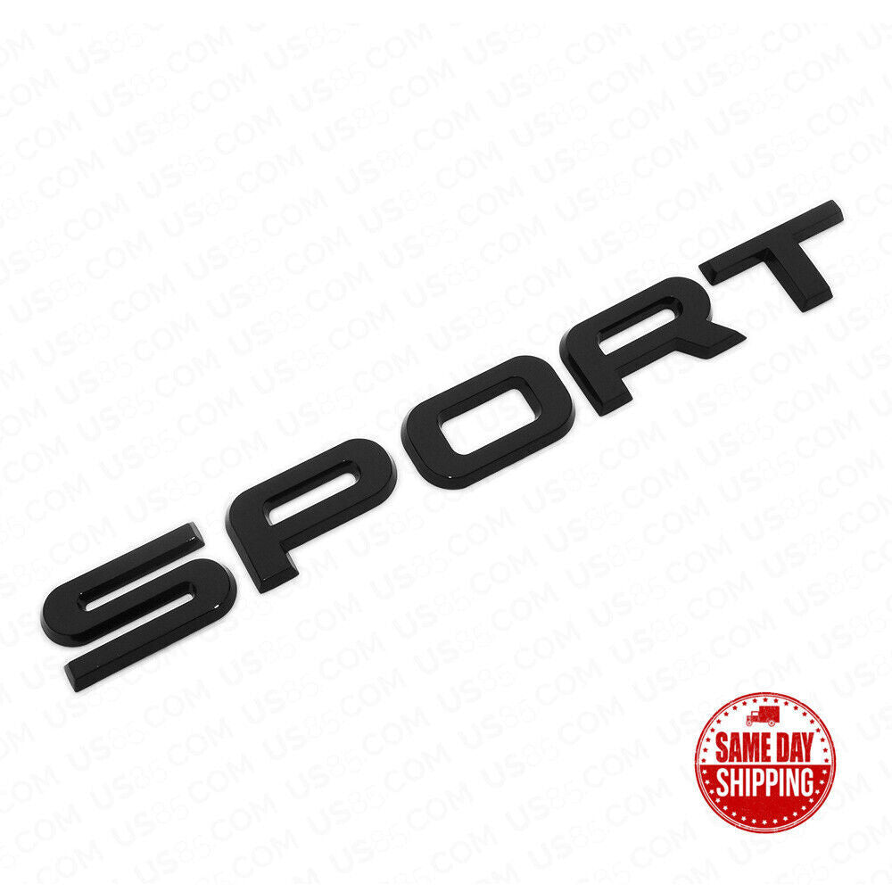 Gloss Black Sport Tailgate Emblem Badge Replaces Range Land Rover Fender Rear