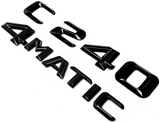 #1 BLACK C240 + 4MATIC REPLACEMENT FOR MERCEDES REAR TRUNK EMBLEM BADGE DECAL