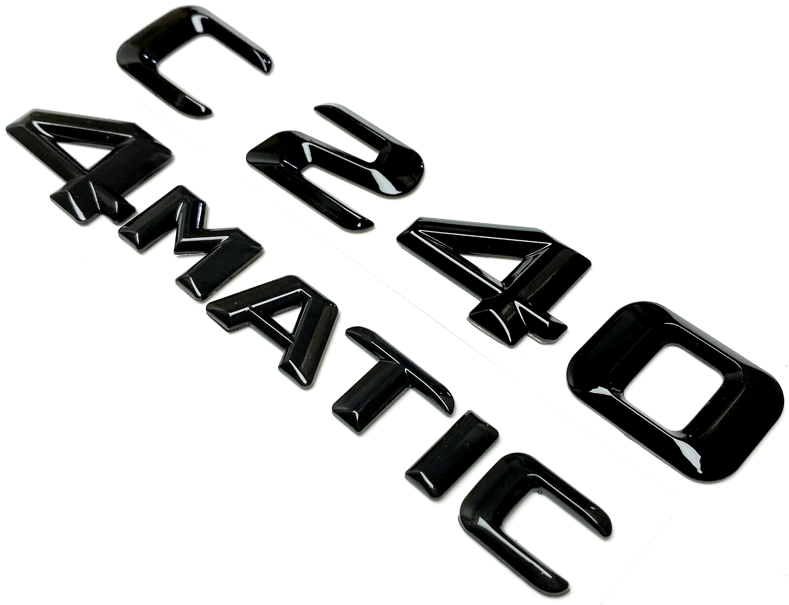 #1 BLACK C240 + 4MATIC REPLACEMENT FOR MERCEDES REAR TRUNK EMBLEM BADGE DECAL