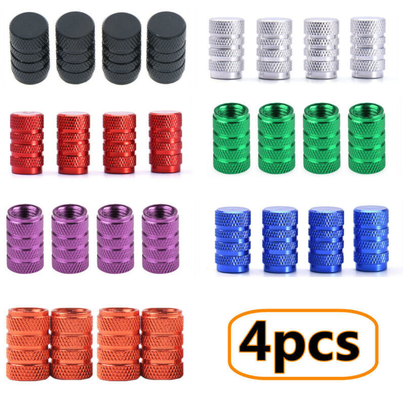 4x Tire Valve Stem Caps Car Wheel Rim Air Valve Screw Covers