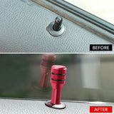 2pcs Red Car Interior Door Locking Lock Knob Pull Pins Cover Auto Accessories