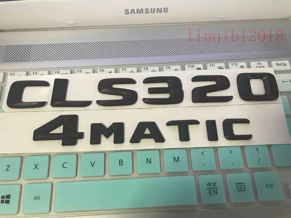 FOR "CLS320+4 MATIC" Letters Trunk Emblem Badge Matt black Sticker SET 2X