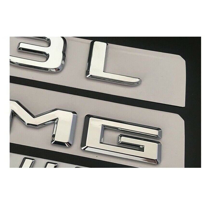 Chrome E53 AMG TURBO/4matic+ Rear Trunk Fender Badges Emblems For E-Class E53