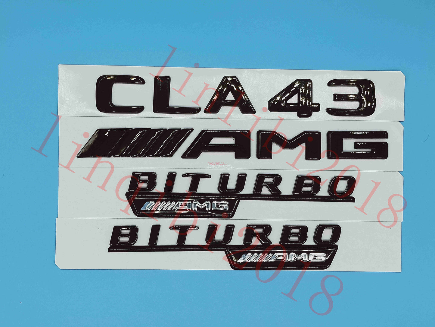 Gloss Black Flat " CLA43 AMG BITURBO" Trunk Embl Badge Sticker for Mercedes Benz