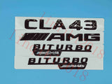 Gloss Black Flat " CLA43 AMG BITURBO" Trunk Embl Badge Sticker for Mercedes Benz
