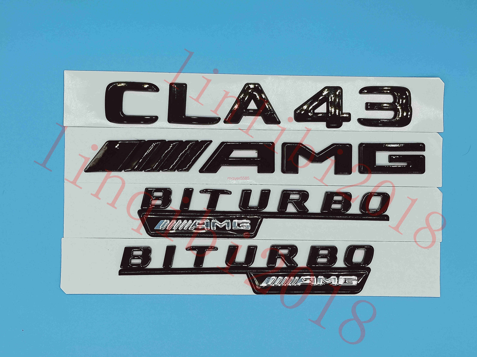 Gloss Black Flat " CLA43 AMG BITURBO" Trunk Embl Badge Sticker for Mercedes Benz