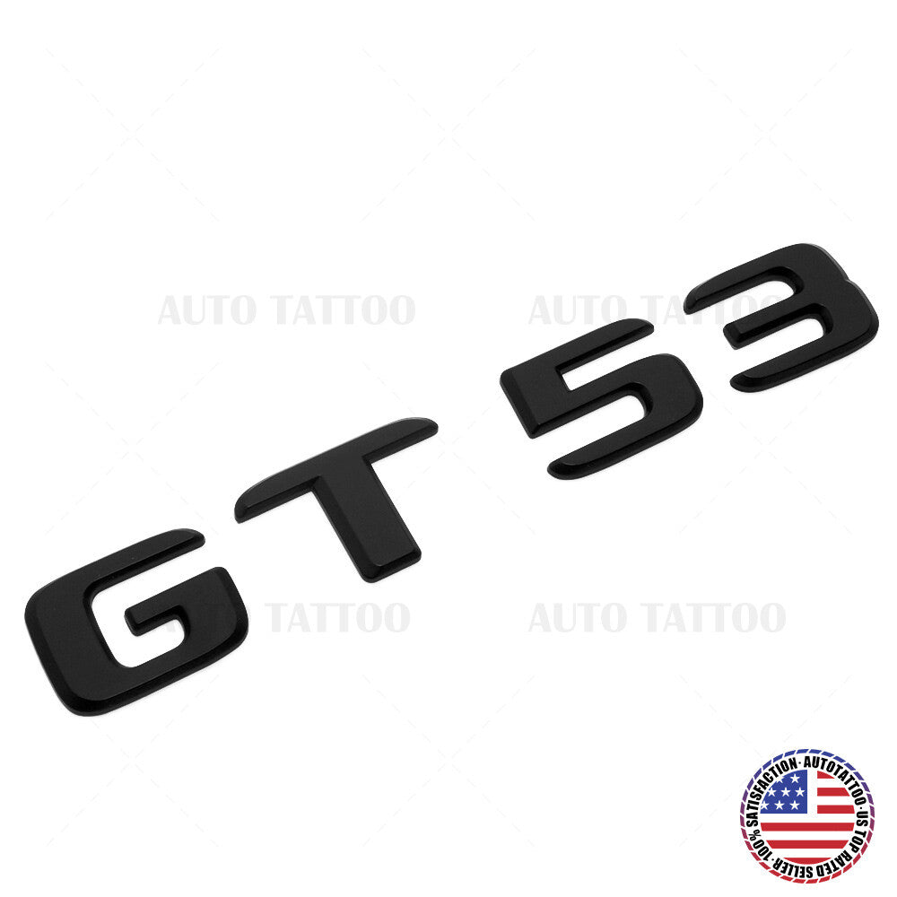 Mercedes AMG GT 53 Letter Emblem Trunk Logo Nameplate Badge Decorate Matte Black