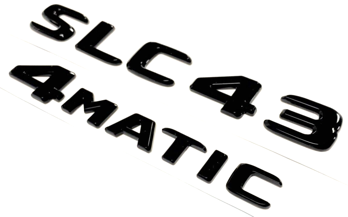 SLC43+4MATIC BLACK FOR MERCEDES REAR TRUNK EMBLEM BADGE PLATE DECAL NUMBER
