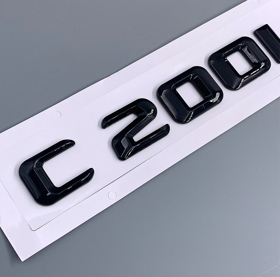 For MERCEDES C200L Car Rear Sticker Trunk Emblem Boot Back Letters Glossy Black