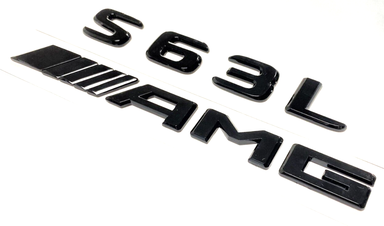 GlOSS BLACK S63L+AMG FOR MERCEDES S63 REAR TRUNK EMBLEM BADGE NAMEPLATE DECAL