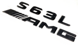GlOSS BLACK S63L+AMG FOR MERCEDES S63 REAR TRUNK EMBLEM BADGE NAMEPLATE DECAL