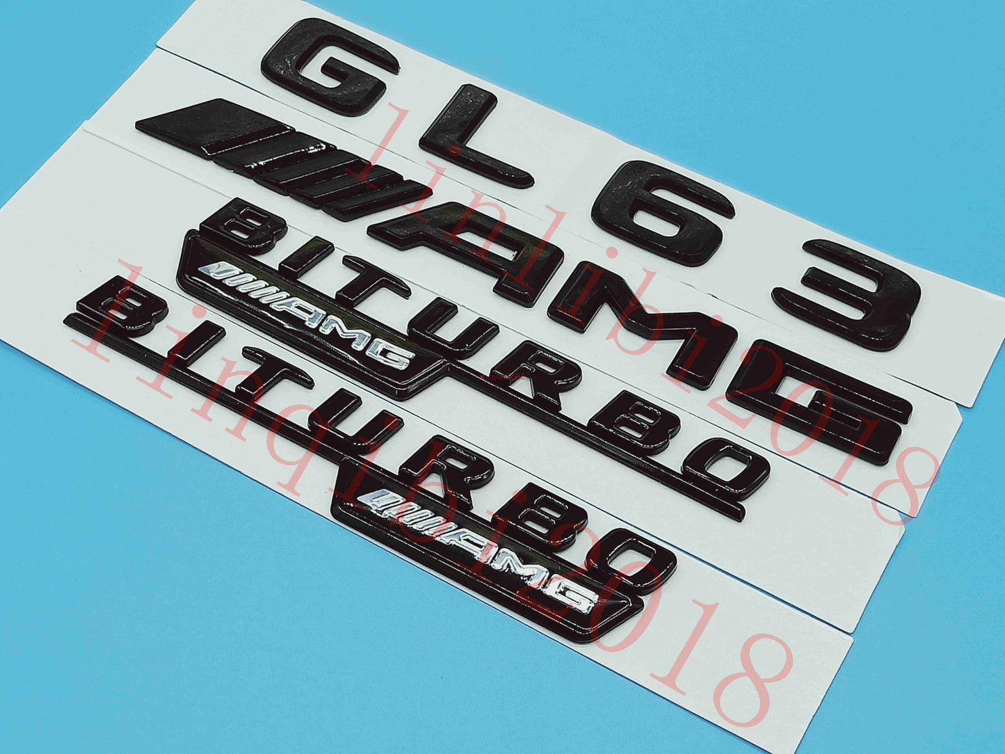 Gloss Black Flat " GL63 AMG BITURBO" Trunk Embl Badge Sticker for Mercedes Benz