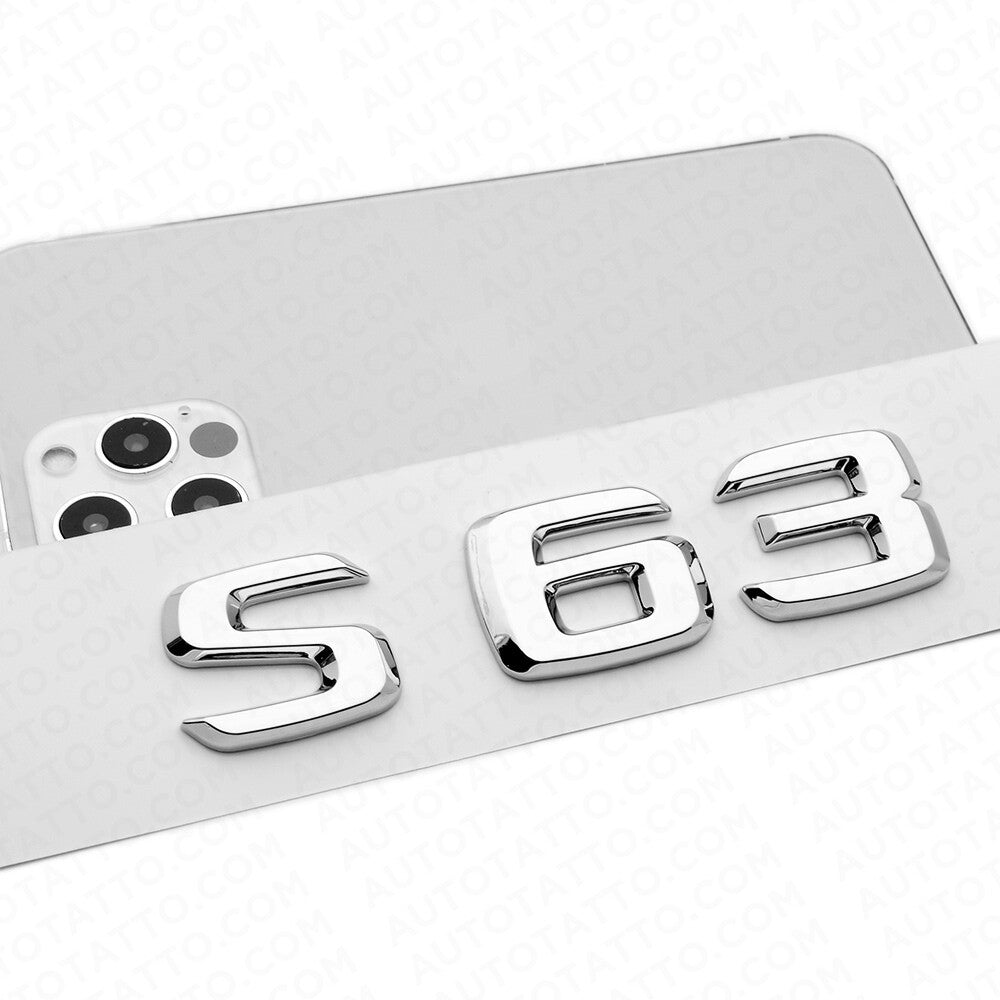 07-13 S 63 AMG Letter 3D Emblem Trunk Logo Nameplate Badge Decorate Sport Chrome