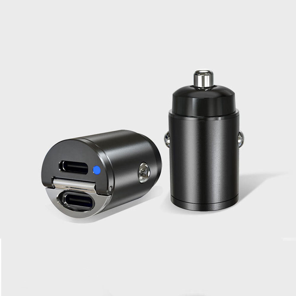 Mini Dual USB Type C PD 30W Car Phone Charger Adapter Fast Charging Accessories