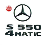 Gloss Black S550 4MATIC Rear Star Emblem Badge for Mercedes Benz W222 S550 SEDAN