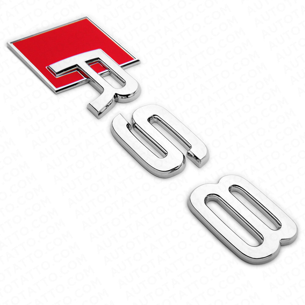 Audi RS 8 OEM Chrome Rear Letter Tail Nameplate Trunk Emblem Badge Sport