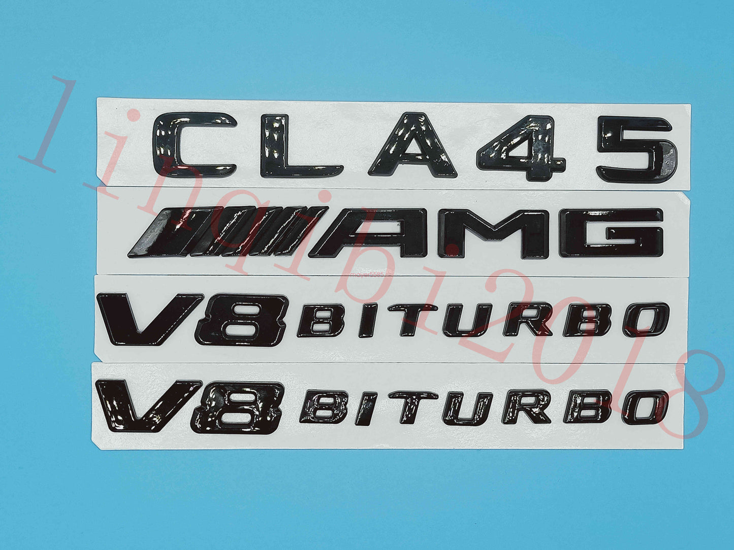 Gloss Black Flat CLA45 AMG V8 BITURBO Trunk Embl Badge Sticker for Mercedes Benz