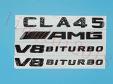 Gloss Black Flat CLA45 AMG V8 BITURBO Trunk Embl Badge Sticker for Mercedes Benz