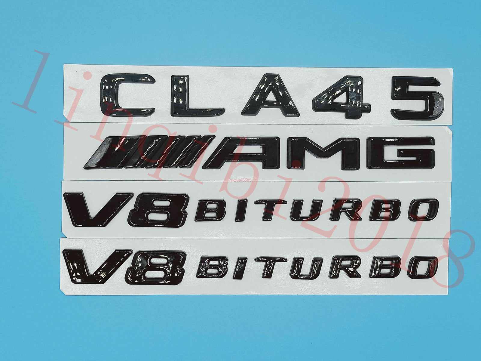 Gloss Black Flat CLA45 AMG V8 BITURBO Trunk Embl Badge Sticker for Mercedes Benz